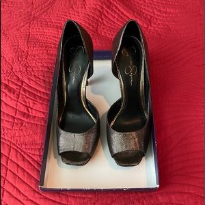 Bronze Leather Heels.